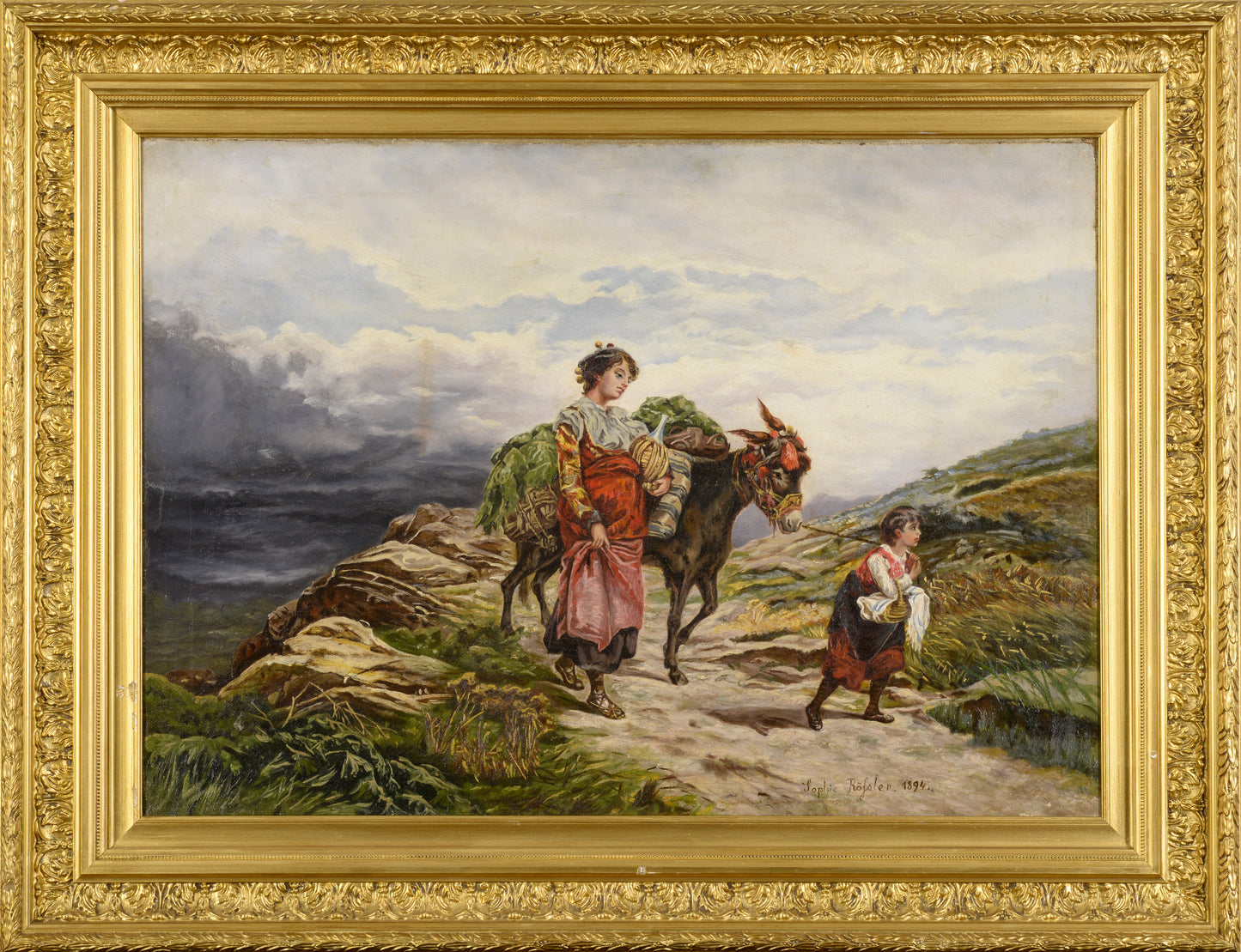 Two Girl Leading Donkey on Trail High in The Mountains | Sophie Rofoler