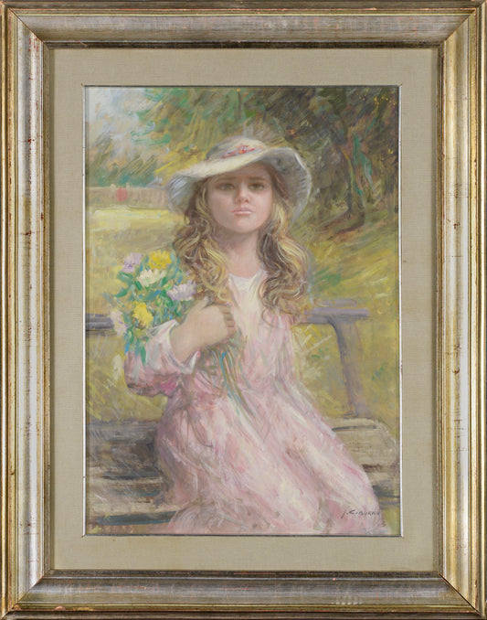 Pastel of a Young Girl | J. Ciaurro