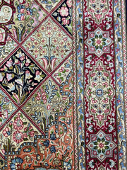 Albanian Vintage Lava Kerman Rug