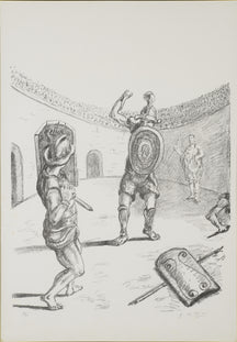 Giorgio de Chirico, Gladiators in the Arena (Uncolored)
