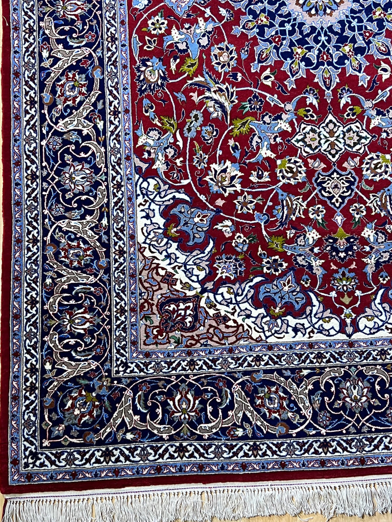 Isfahan Kork silk T-fringes signed Isfahan Emadzade