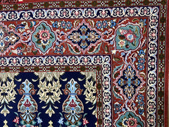 Isfahan Kork silk T-fringes signed MEHDI NASRE ESFAHANI