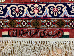 Isfahan Kork silk T-fringes signed MEHDI NASRE ESFAHANI
