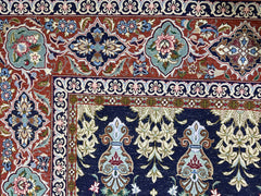 Isfahan Kork silk T-fringes signed MEHDI NASRE ESFAHANI